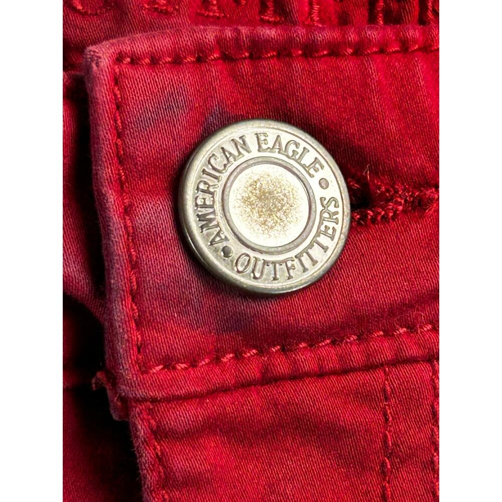 American Eagle Next Level Super Stretch Jeggings Girls Size 8 Burgundy - Picture 5 of 9